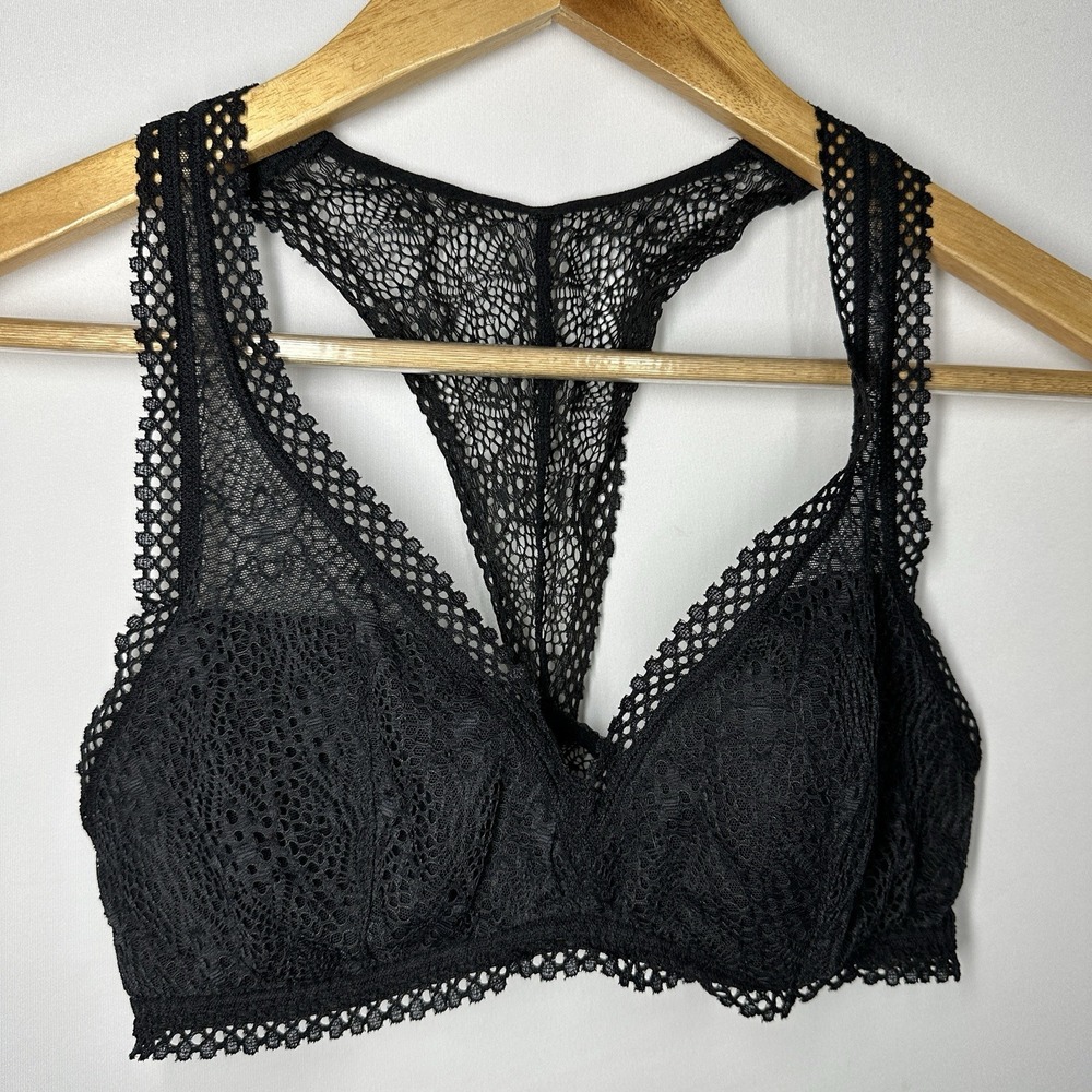 Victoria's Secret black lace racerback bralette Small Bra